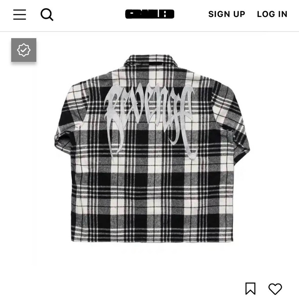 Revenge Clothing Black and White Plaid Shirt Jacket